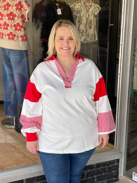 Varsity Stripe Game Day Pullover