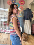 RAINBOW STRIPE SWEATER VEST