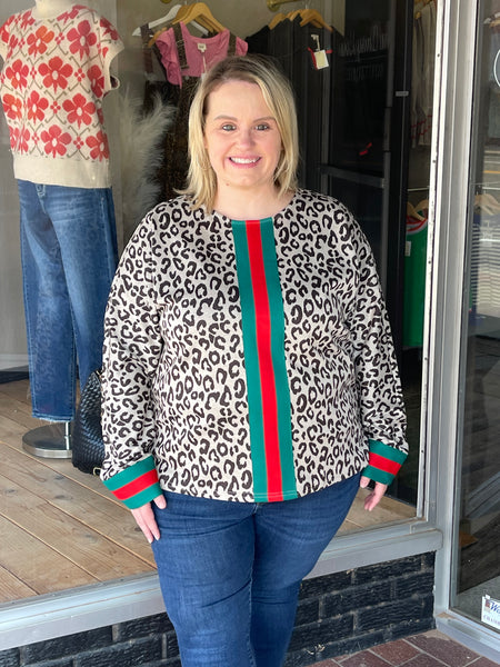 Leopard Top with Color Accents