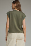 Round Neck Cap Sleeve Top - Olive