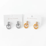 DOUBLE HOOP DIAMOND EARRINGS - WATERPROOF