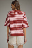 Striped Tee- Burgundy