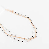 MULTI LAYERED BEADED CHAIN NECKLACE - Black