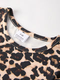 Fall Leopard Print Autumn Girls Ruffle Dress