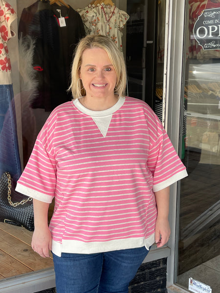 Striped Terry Oversized Top