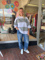 Polly Color Block Top - Gray