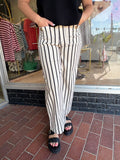 Julia Striped Pant - Black