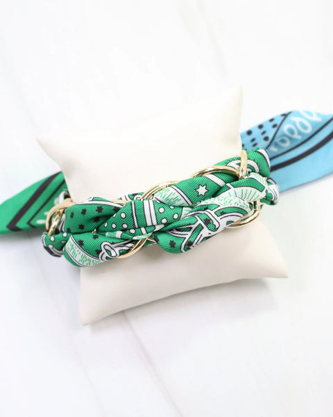 Fontana Chain Scarf Bracelet Green