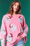 Sequins Santa Detailed Oversize Sweatshirt