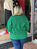 Striped Knit Short Sleeve Top