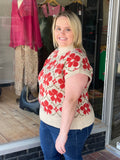Floral High Neck Sweater