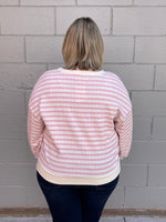 STRIPED TEXTURE RELAXED SILHOUETTE TOP