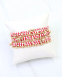 Renee Beaded Bracelet Set Red White