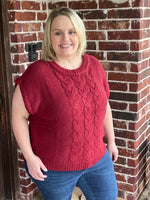 Cable Knit Sleeveless Sweater Vest