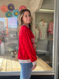 Flower Patch Sweatshirt - Red