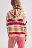 MULTI STRIPE SWEATER HOODIE