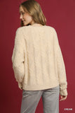 Pearl-Embellished Knit Sweater - Cream