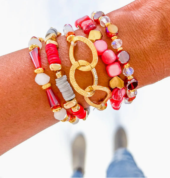 Red Watermelon Bracelet Stack