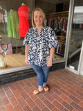 NAVY FLORAL TOP