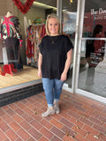 Boat Neck Top with Dolman Sleeve