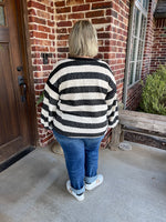 Striped Soft Knit Top - White