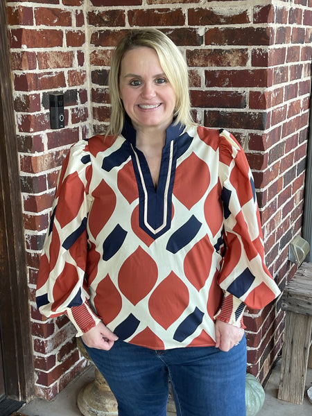 Fall Geometric Blouse