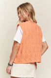 LIGHTWEIGHT SWEATER KNITVEST TOP - CORAL