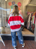 Polly Color Block Top - Red