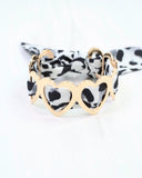 Evanston Heart Scarf Bracelet Gray Leopard