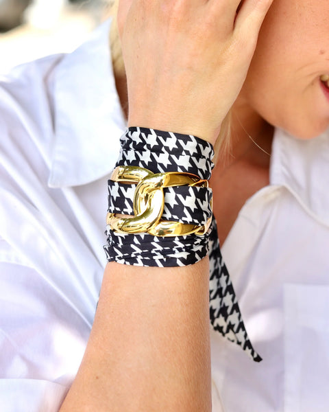 Serafina Scarf Bracelet Black White