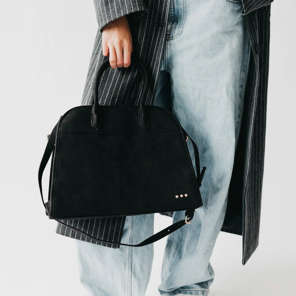 NIRVANA NUBUCK TOTE - BLACK