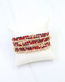 Renee Beaded Bracelet Set Red Black