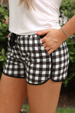 Black Gingham Everyday Shorts
