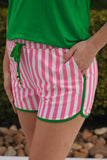 Melon Poppy Stripes Everyday Shorts