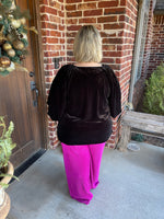 Velvet Round Neck Top