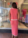 STRIPED KNIT SWEATER TANK AND SKIRT SET