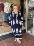 Abstract Print Midi Dress