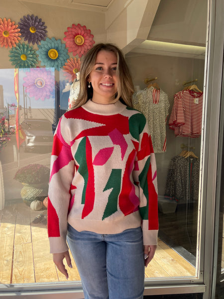 Festive Geometric Sweater