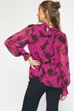Floral Blouse with Tie Back