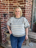 Striped Pullover - Gray