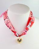Lillie Scarf Charm Necklace PINK