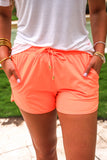 Solid Neon Coral Everyday Shorts