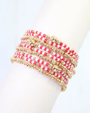 Renee Beaded Bracelet Set Red White