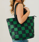 COURTNEY CHECKERED TOTE