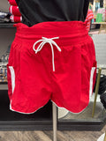 Windbreaker Waistband Shorts - Red