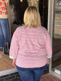 Casual Stripe 3/4 Sleeve