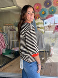 3/4 Sleeve Casual Striped Top