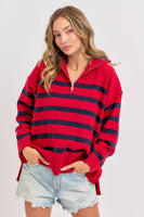 Cable Knit Zipper Front Sweater