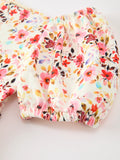 Fall Vintage Floral Puff Sleeve Girls Dress