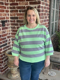 Bold Stripe 3/4 Sleeve Top